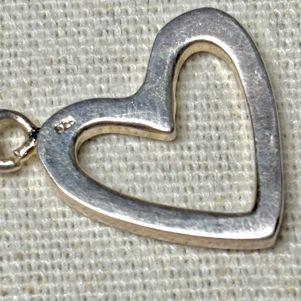 Ball Bead Chain Open Heart T-Bar Toggle Clasp Boule Silver Necklace Stamped - Picture 7 of 8